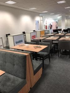 areá para refeição no estande na feira fispal food service