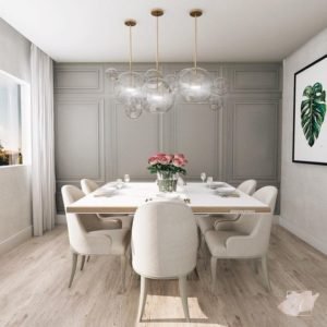 Sala de Jantar com piso vinílico- Tendência e praticidade em revestimentos