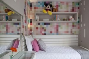 Quarto de menina com as cores candy colors