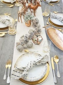 dicas natalinas : mesa posta natal dourada