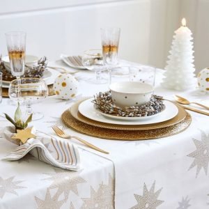 dicas natalinas : mesa posta natal branca e dourada