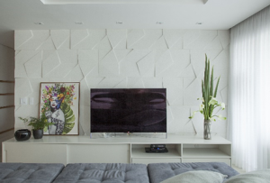 Parede com revestimento 3D