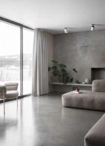 Sala Piso de cimento queimado