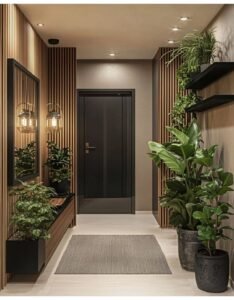 hall de entrada com plantas para fazer fluir a energia da melhor maneira