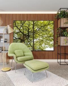 sala com quadro de natureza